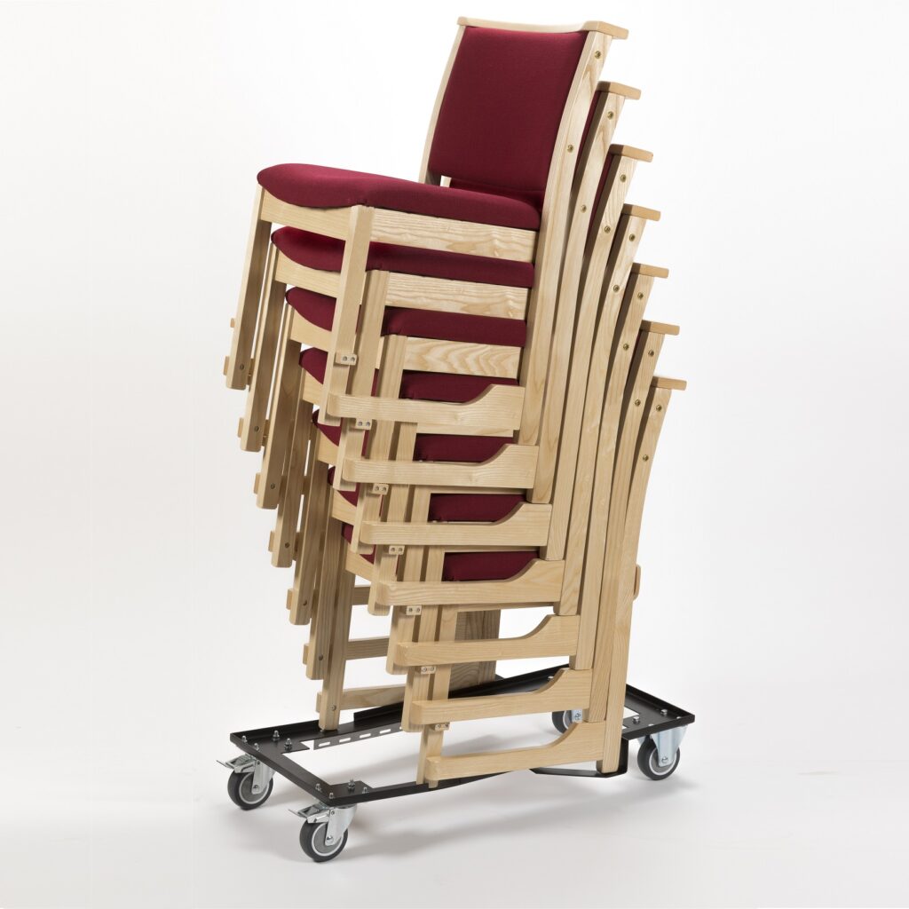 High Stacking Traditional Chapel and Church Upholstered Chair Alpha