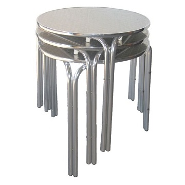 Stacking Outdoor Aluminium Bistro Cafe Table Round 600mm Alpha Furniture Stacking Outdoor Aluminium Bistro Cafe, Round Stacking Tables