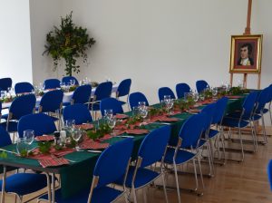 high stacking high density stacking chair and folding tables village hall community centre public hall