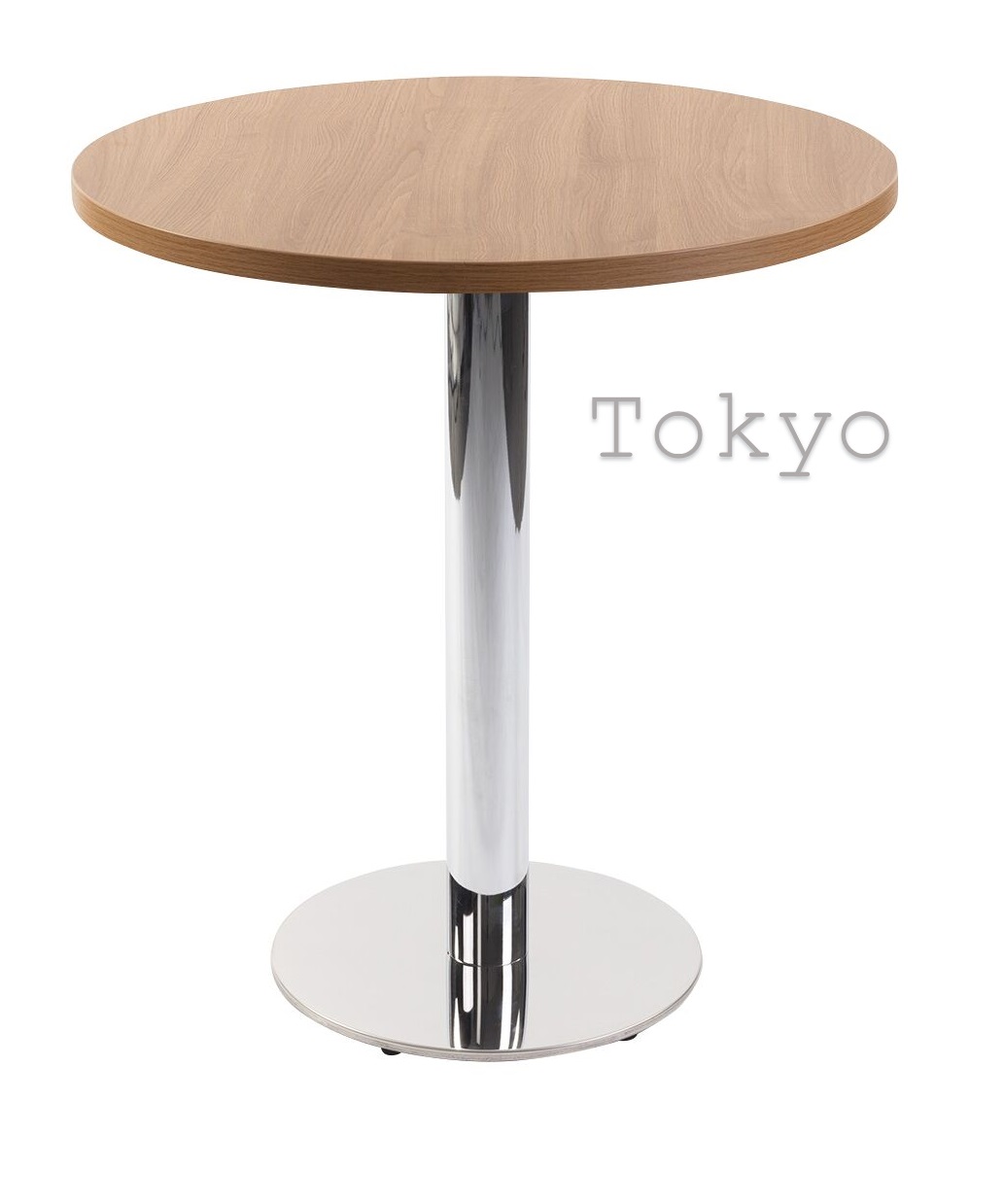 Tokyo Chrome Round Base Cafe Table With Square Or Round Mfc Top Alpha Furniture