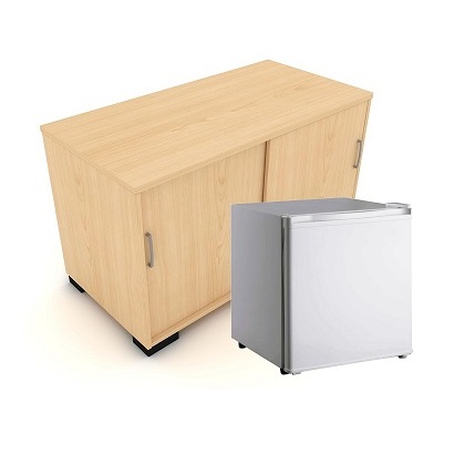 Sliding Door Storage Unit With Fridge Alpha Furniture