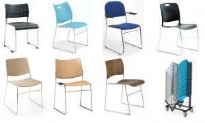 high density stacking chairs, conference chairs, high stacking chairs, chairs on dolly, exhibition chairs, hall chairs, church chairs