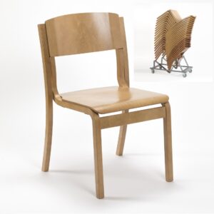 Jacob lightweight stacking wooden church and cathedral chair