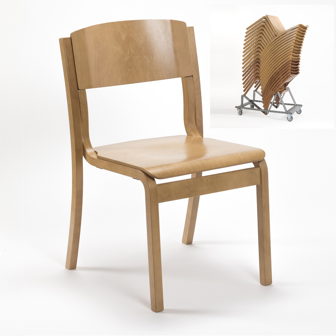 jacob lightweight wooden highstacking chair