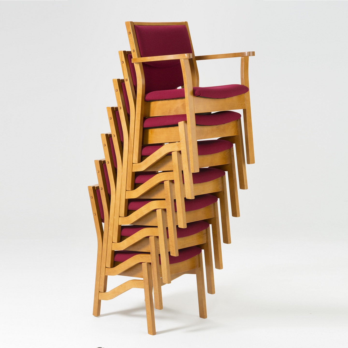 High Stacking Wooden Upholstered Chair Alpha Furniture