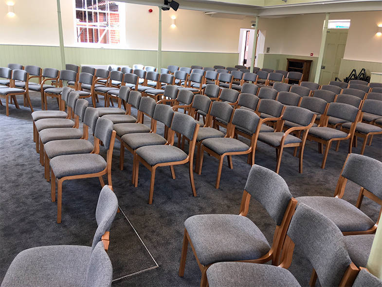 Church chairs at Horham Baptist Church