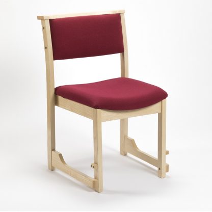 High Stacking Traditional Chapel and Church Upholstered Chair | Lightweight Wooden Chairs | A1H