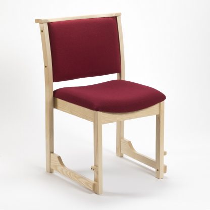 High Stacking Traditional Chapel and Church Upholstered Chair | Lightweight Wooden Chairs | A1H