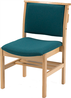 Comfortable wooden church chairs