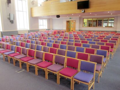 Comfortable Stacking Wooden Upholstered Chapel and Church Chair | Wooden Chapel Chairs | A1LSE