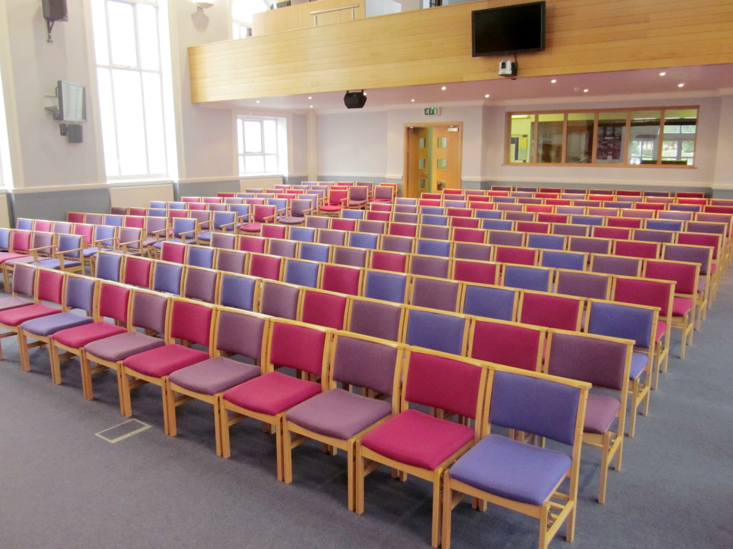 Comfortable wooden framed church chairs in Ash or Oak from Alpha Furnishing