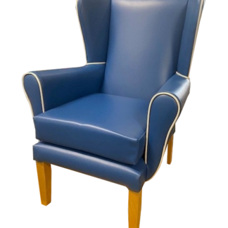 PRESTON High Back Wing Chair in Delft (Quick Delivery) | High Back Care Chairs | BL5