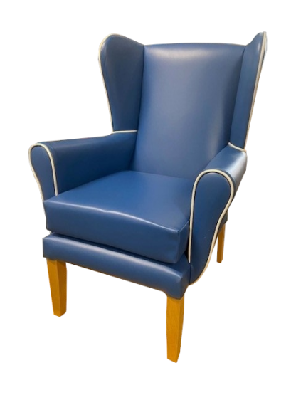 PRESTON High Back Wing Chair in Delft (Quick Delivery) | Stock and Quick Dispatch | BL2W-ST2
