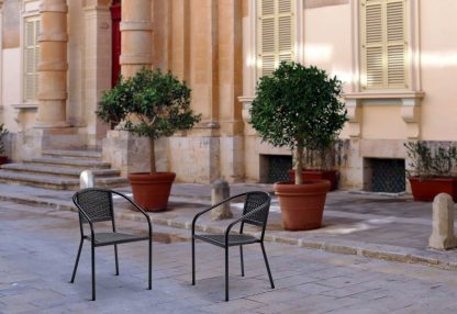 Wicker Effect Outdoor Cafe Armchair | Cafe/Dining Chairs | CCO1