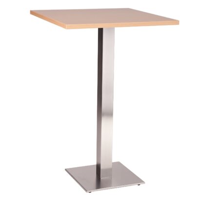 NEVADA Brushed Steel Square Pedestal Base Poseur Table with Square or Round MFC Top | All Crematoria Extras | CT3S-P