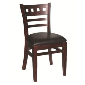 Cafe/Dining Solid Wood Chair With Vinyl Seat Pad | Cafe Chairs | L2