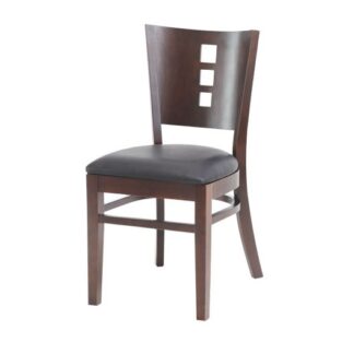 Cafe/Dining Solid Wood Chair With Vinyl Seat Pad | Upholstered Cafe Chairs | EDE3