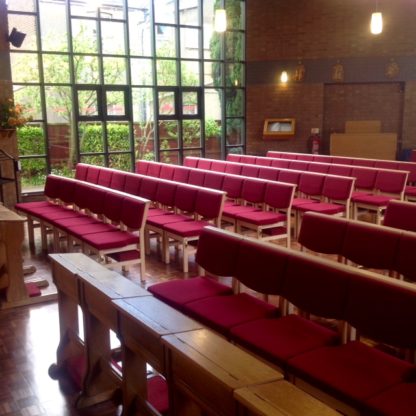 Stacking Wooden Chapel and Church Upholstered Bench Chair | All By Material | A1BS