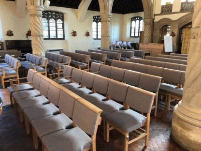Stacking Wooden Chapel and Church Upholstered Bench Chair | All By Material | A1BS