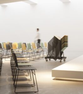 high density stacking chairs, colourful stacking chairs, designer chairs