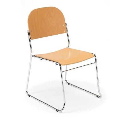 Stacking Skid Base Lightweight Wooden Chair | All By Material | LAM