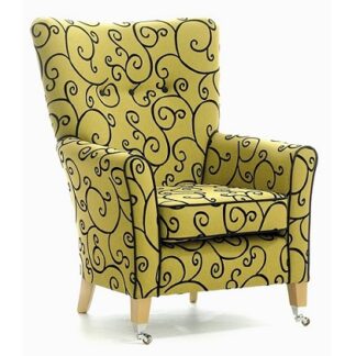 MELBOURNE High Back Curve Chair - Yorkshire Range (Optional Castor leg) | Care Home Lounge Furniture | SH1W