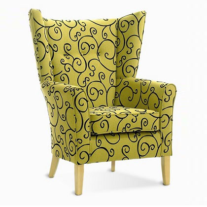 Melbourne High Back Curve Chair With Wings Yorkshire Range Alpha Furniture