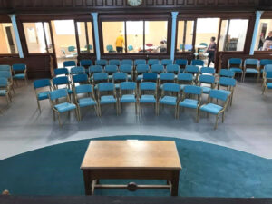 Lightweight wooden stacking chairs for Taunton united reformed church