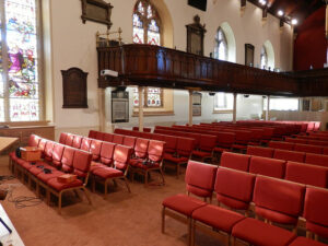 Comfortable Wooden Stacking Upholstered Bench Chair Lisburn Cathedral Case Study